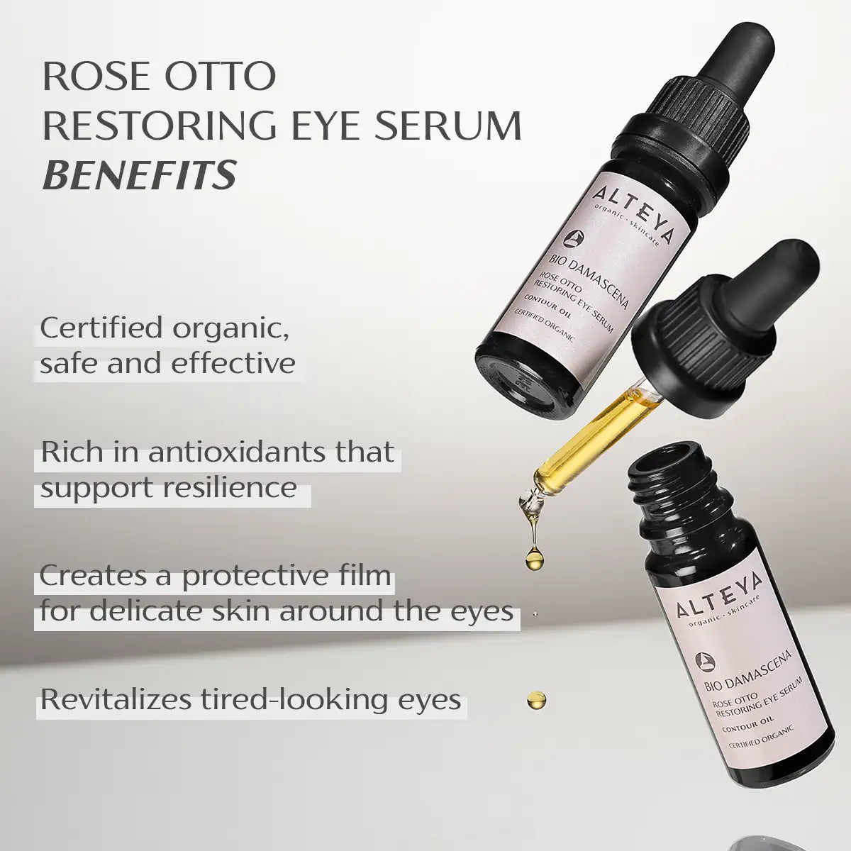 benefits rose otto restoring eye serum bio damascena