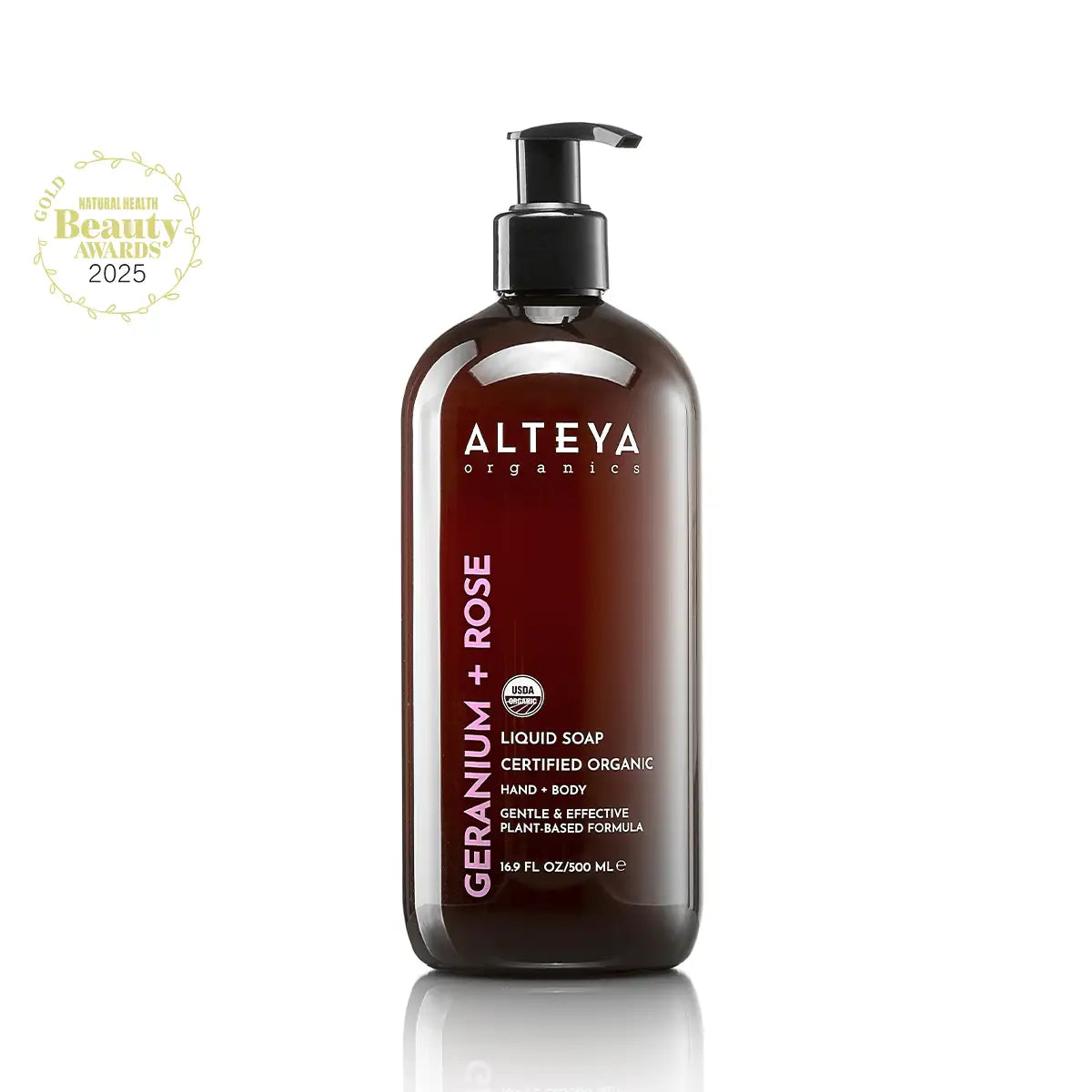 geranium & rose organic liquid soap