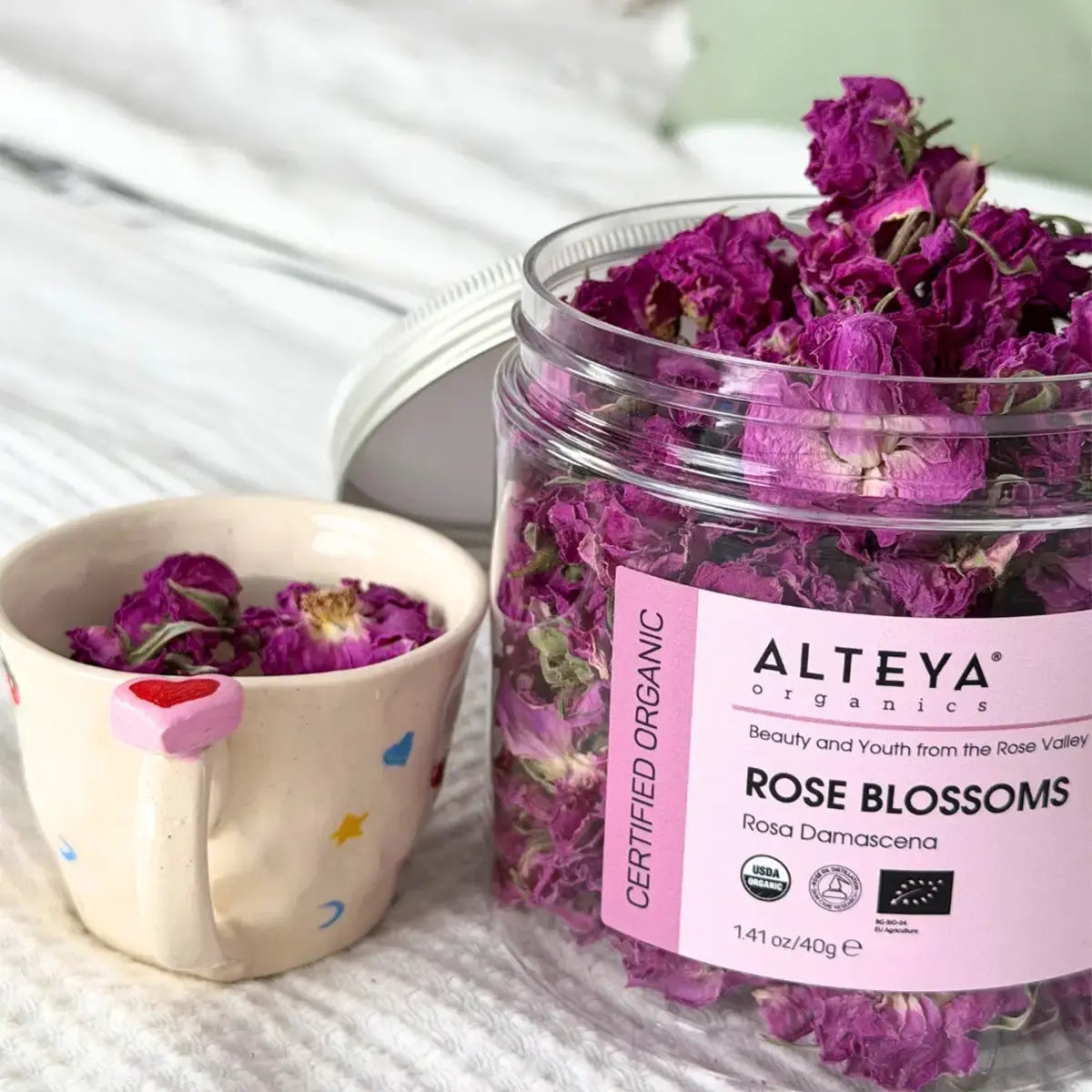 organic dry rose blossoms