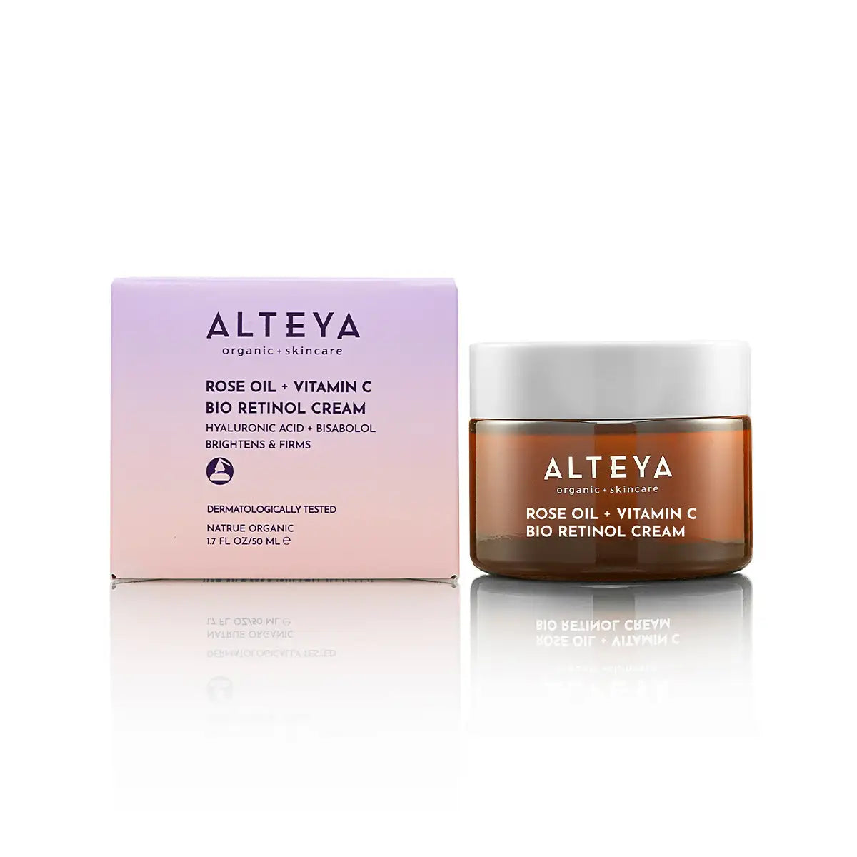 rose oil and vitamin c bio retinol cream luminous rose alteya organics box