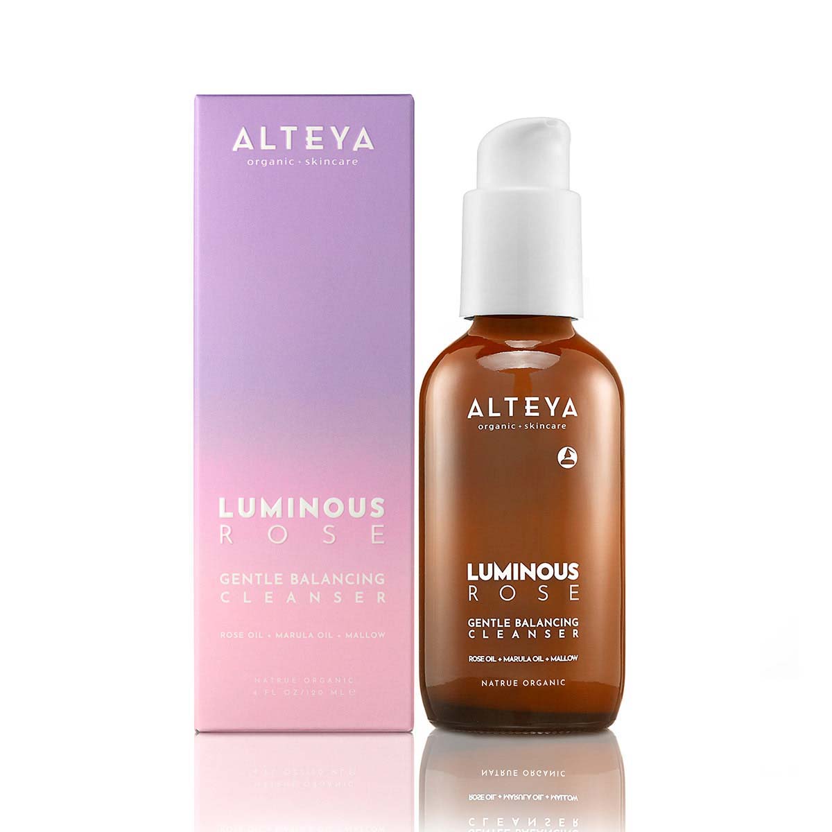 skincare-Luminous-Rose-Gentle-Balancing-Cleanser-Alteya-Organics - This clarifying cleanser helps brighten and even out complexion with precious Rose and Marula Oils, and Mallow Extract to reveal healthy looking, radiant skin.