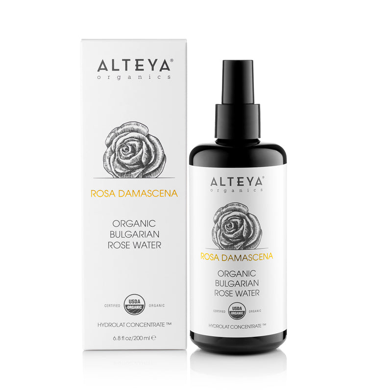 Organic Bulgarian Rose Water 200 ml - Glass Bottle - Alteya Organics UK