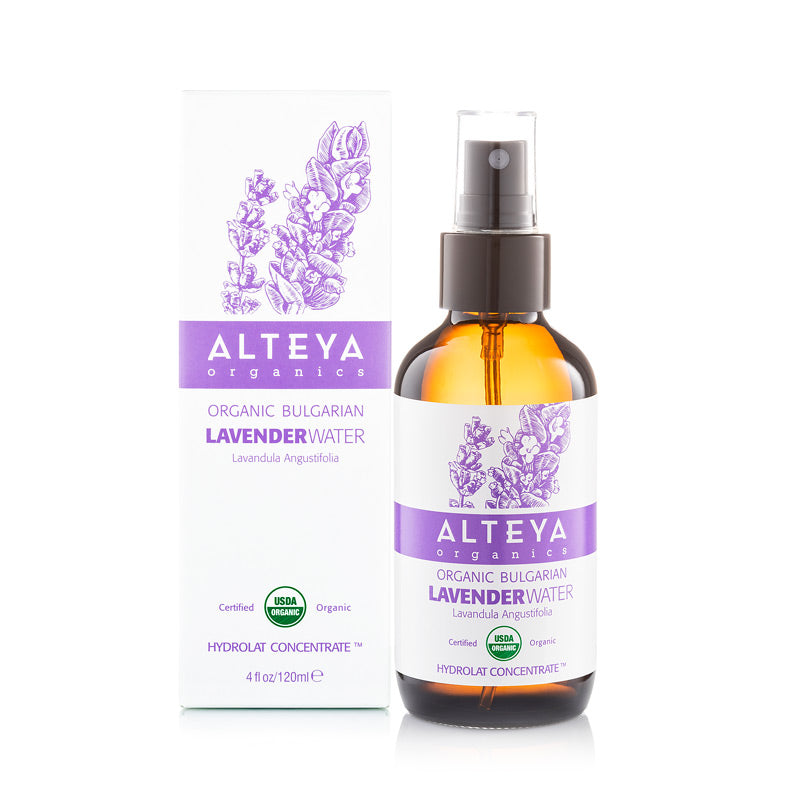 Organic Bulgarian Lavender Water 120 ml - Amber Glass Spray Bottle - Alteya Organics UK