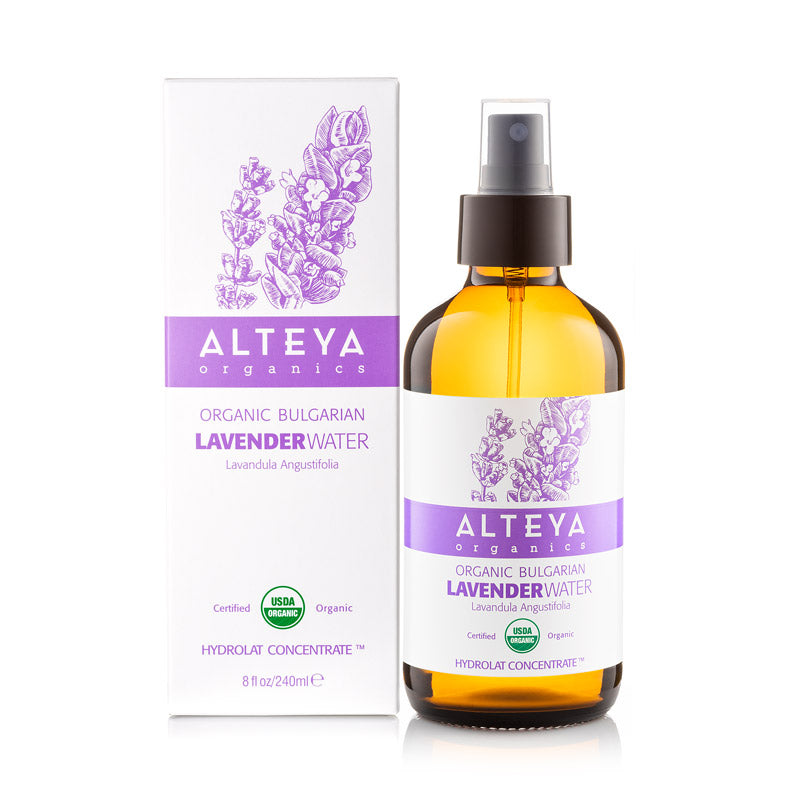 Organic Bulgarian Lavender Water 240 ml - Amber Glass Spray Bottle - Alteya Organics UK