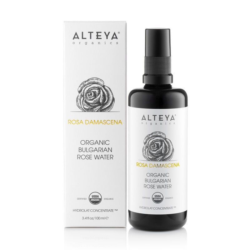 Organic Bulgarian Rose Water 100 ml - Glass Bottle - Alteya Organics UK