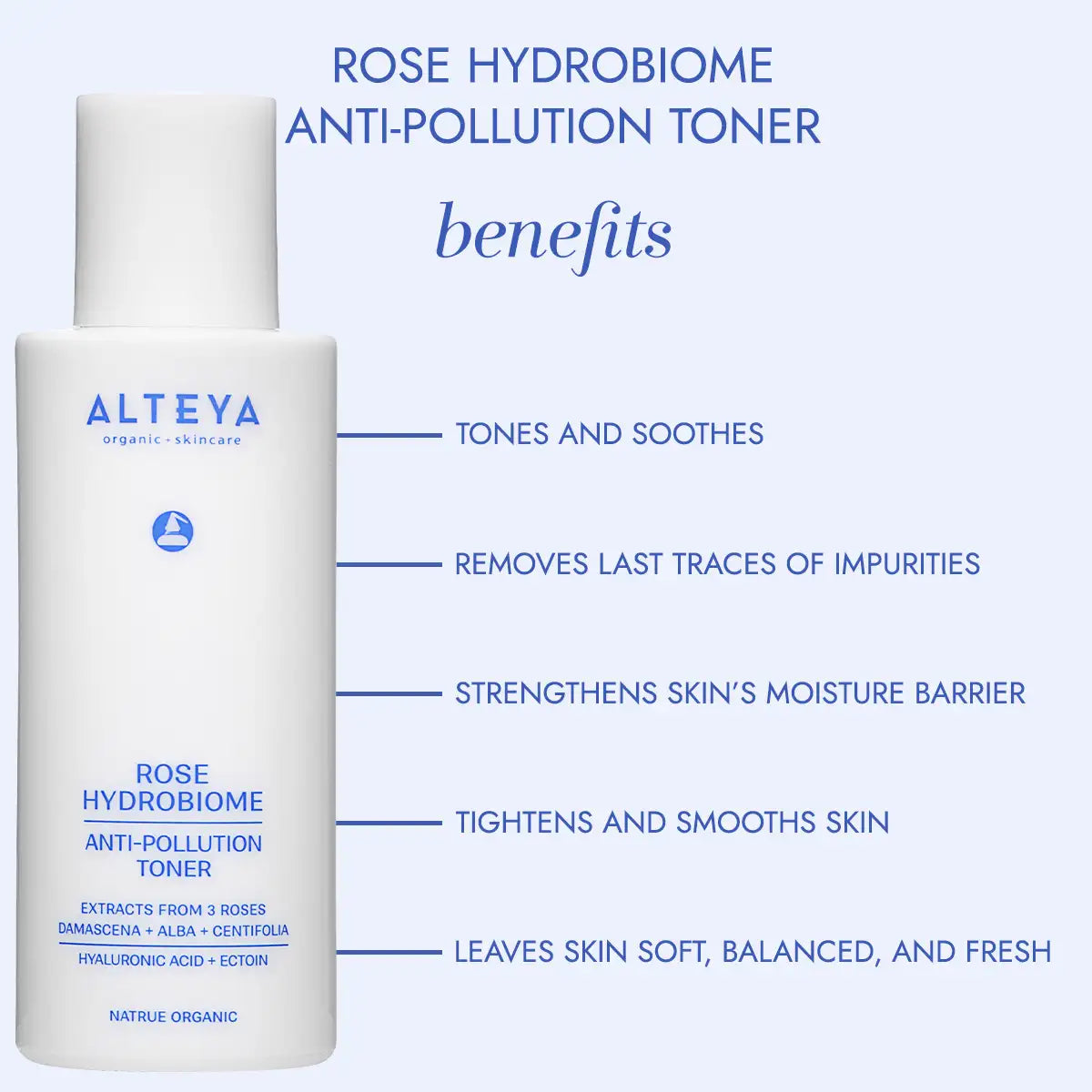 organic anti-pollution toner rose hydrobiome 120 ml
