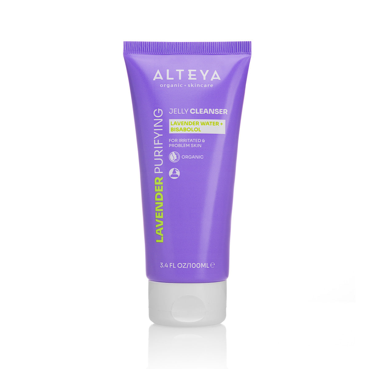 Jelly-cleancer-Lavender, daily face wash harnesses the power of organic lavender water and bisabolol.