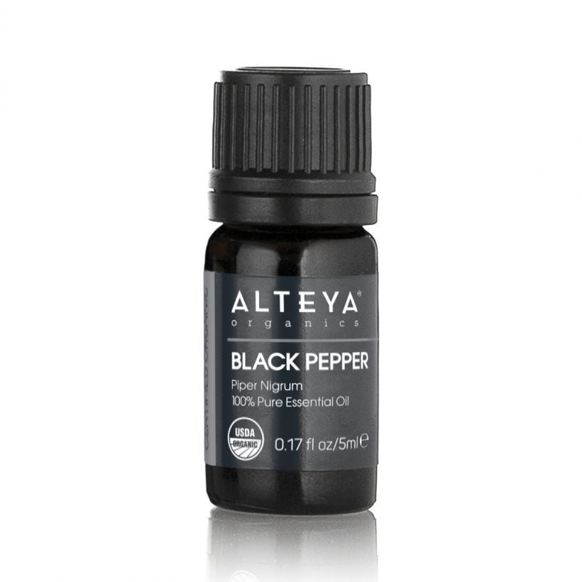 Black pepper essential oil is obtained by steam distillation of the fruit of the plant Piper Nigrum.
