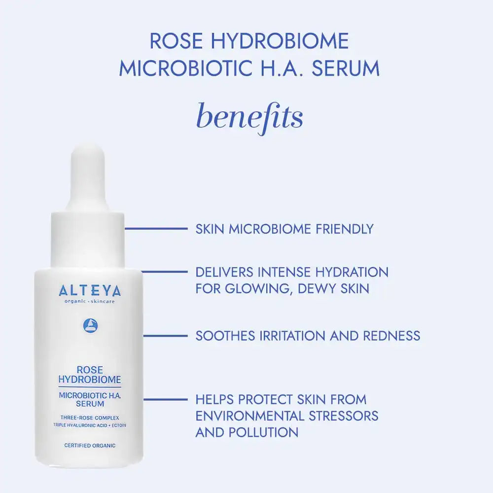 organic microbiotic h.a. serum rose hydrobiome 30 ml