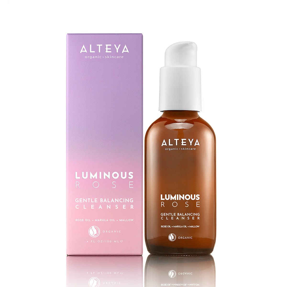 skincare-Luminous-Rose-Gentle-Balancing-Cleanser-Alteya-Organics - This clarifying cleanser helps brighten and even out complexion with precious Rose and Marula Oils, and Mallow Extract to reveal healthy looking, radiant skin.