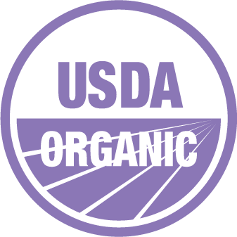 USDA Organic logo in purple on a white background