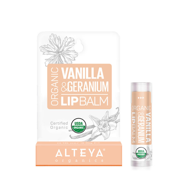 Organic Lip Balm Vanilla & Geranium - Alteya Organics UK